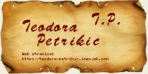Teodora Petrikić vizit kartica